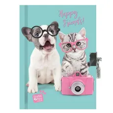 Pachnący pamiętnik Studio Pets błękitno-różowy Happy Friends
