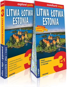 Litwa Łotwa Estonia 3w1 przewodnik + atlas + mapa - Praca zbiorowa