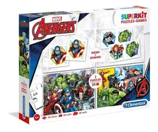 Superkit Avengers 4 w 1 Puzzle 2x30 +Memo +Domino