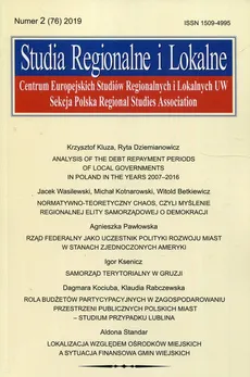 Studia Regionalne i Lokalne 2 (76) /2019
