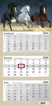 Kalendarz trójdzielny 2020
