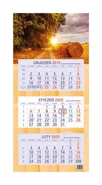 Kalendarz 2020 trójdzielny Łany zbóż
