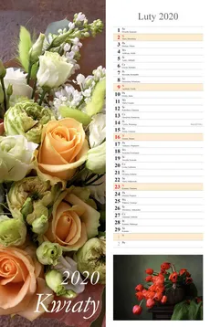 Kalendarz 2020 pasek 15x48 Kwiaty
