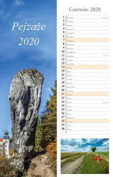 Kalendarz 2020 pasek 15x48 Pejzaże