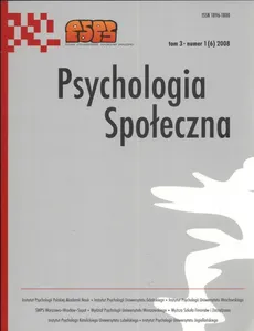 Psychologia społeczna numer 1 (1)2006