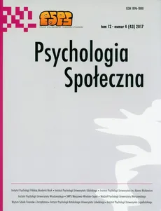Psychologia społeczna Tom 12 Numr 4(43) 2017