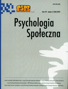 Psychologia społeczna Tom 10 Numer 3(34) 2015