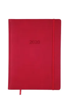 Kalendarz 2020 A4 książkowy dzienny Lux czerwony