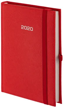 Kalendarz 2020 A4 dzienny Cross z gumką czerwony