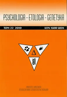 Psychologia etologia genetyka tom 5/2002 - Outlet