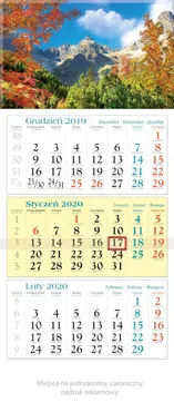 Kalendarz 2020 trójdzielny KT 10 Tatry