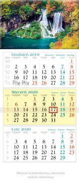 Kalendarz 2020 trójdzielny KT 11 Kaskada