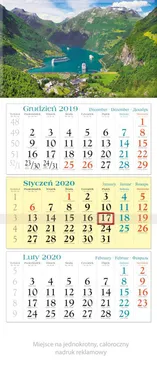 Kalendarz 2020 trójdzielny KT 12 Fiord
