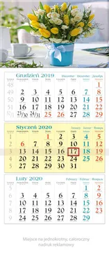 Kalendarz 2020 trójdzielny KT 16 Bukiet