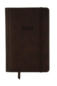 Kalendarz 2020 dzienny B6 Lux brązowy
