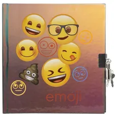 Pamiętnik metalizowany z kłódką Emoji 12
