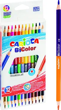 Kredki ołówkowe trójkątne Carioca BiColor 12/24 kolory