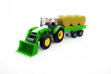 Teama traktor-spychacz z przyczepą zielony 1:32