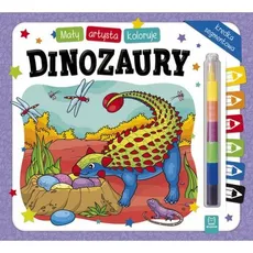 Mały artysta koloruje dinozaury