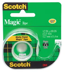 Taśma biurowa SCOTCH® Magic™ (104), matowa, z dyspenserem, 13mm, 11,4m