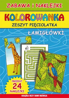 Kolorowanka Zeszyt pięciolatka Łamigłówki - Marta Bindek, Beata Guzowska
