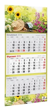 Kalendarz 2019 KTT Trójdzielny płaski - Outlet
