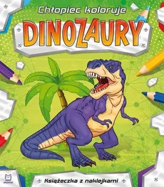 Chłopiec koloruje Dinozaury