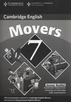 Cambridge Young Learners English Tests 7 Movers Answer Booklet