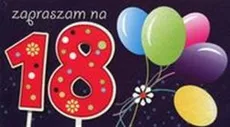 Zaproszenia urodzinowe 18-tka balony 5 sztuk