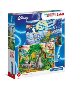 Puzzle 2x60 Supercolor Peter Pan The Jungle Book