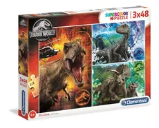 Puzzle Supercolor Jurassic World 3x48