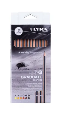 Ołówki grafitowe Lyra Graduate 12 sztuk mix