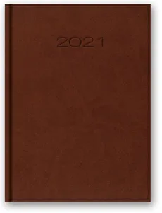 Kalendarz 2021 A5 dzienny z registrem oprawa vivella brązowy