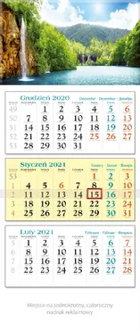 Kalendarz 2021 trójdzielny KT 06 Wodospad