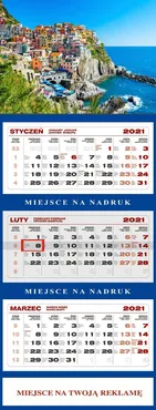 Kalendarz trójdzielny Cinque Terre
