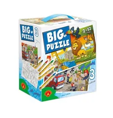 Big Puzzle 3 zwierzęta afrykańskie/straż pożarna - Outlet
