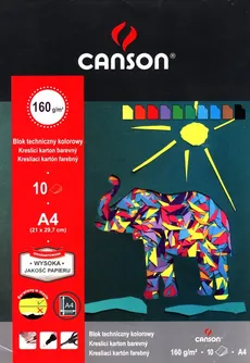 Blok techniczny A4 Canson z kolorowymi kartkami 10 kartek - Outlet