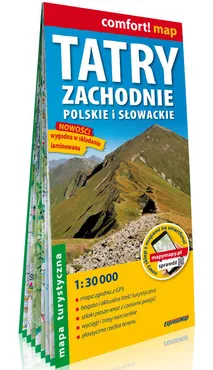 Tatry Zachodnie polskie i słowackie laminowana mapa turystyczna 1:30 000