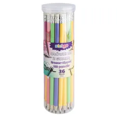 Ołówki pastelowe STRIGO HB z gumką 36 sztuk