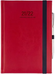 Kalendarz naucz 2021/22 B6D Nebraska z gumką czerwony - nr kat. B6DN080B CZERWONY