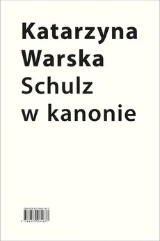 Schulz w kanonie - Outlet - Katarzyna Warska