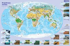 Mapa - krajobrazy świata. Podkładka na biurko - Outlet