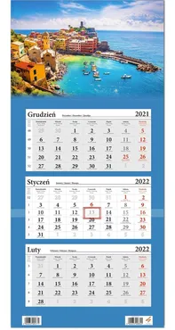 Kalendarz ścienny 2022 trójdzielny Morze i Miasto