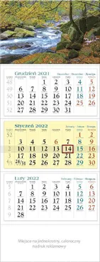 Kalendarz 2022 trójdzielny Strumień
