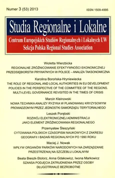 Studia Regionalne i Lokalne 3 (53) 2013