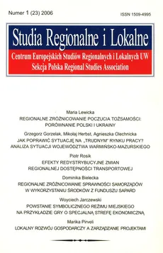 Studia regionalne i lokalne 1/2006