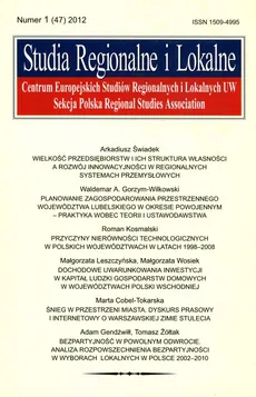 Studia Regionalne i lokalne 1/2012