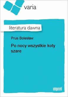Po nocy wszystkie koty szare - Bolesław Prus