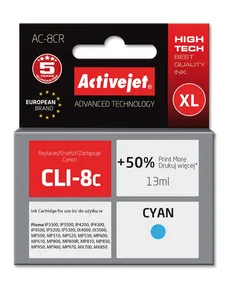 Tusz Activejet AC-8CR (zamiennik Canon CLI-8C; Premium; 13 ml; niebieski)