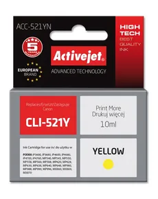 Tusz Activejet ACC-521YN (zamiennik Canon CLI-521Y; Supreme; 10 ml; żółty)